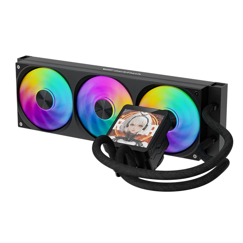 DarkFlash Max Wave DV360S ARGB AIO 360mm Liquid CPU Cooler (Black, White)