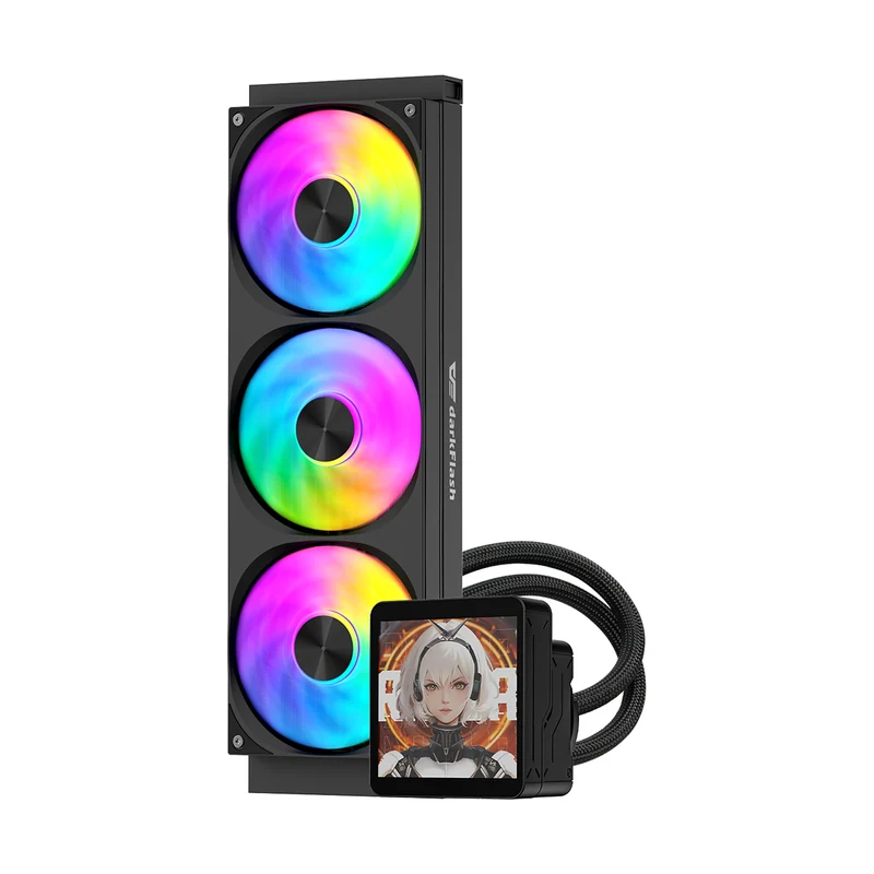 DarkFlash Max Wave DV360S ARGB AIO 360mm Liquid CPU Cooler (Black, White)