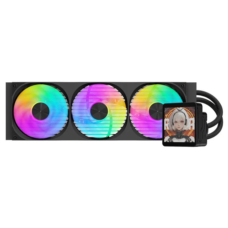 DarkFlash Max Wave DV360S ARGB AIO 360mm Liquid CPU Cooler (Black, White)