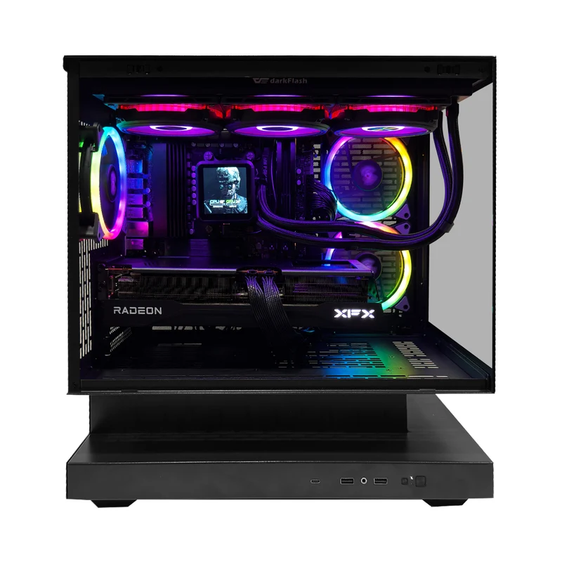 Optima Floatron Black Desktop Gaming PC | AMD Ryzen 7 9700X | 32GB (2x16GB) RAM | 1TB SSD | RX 9070 XT | Windows 11 Pro