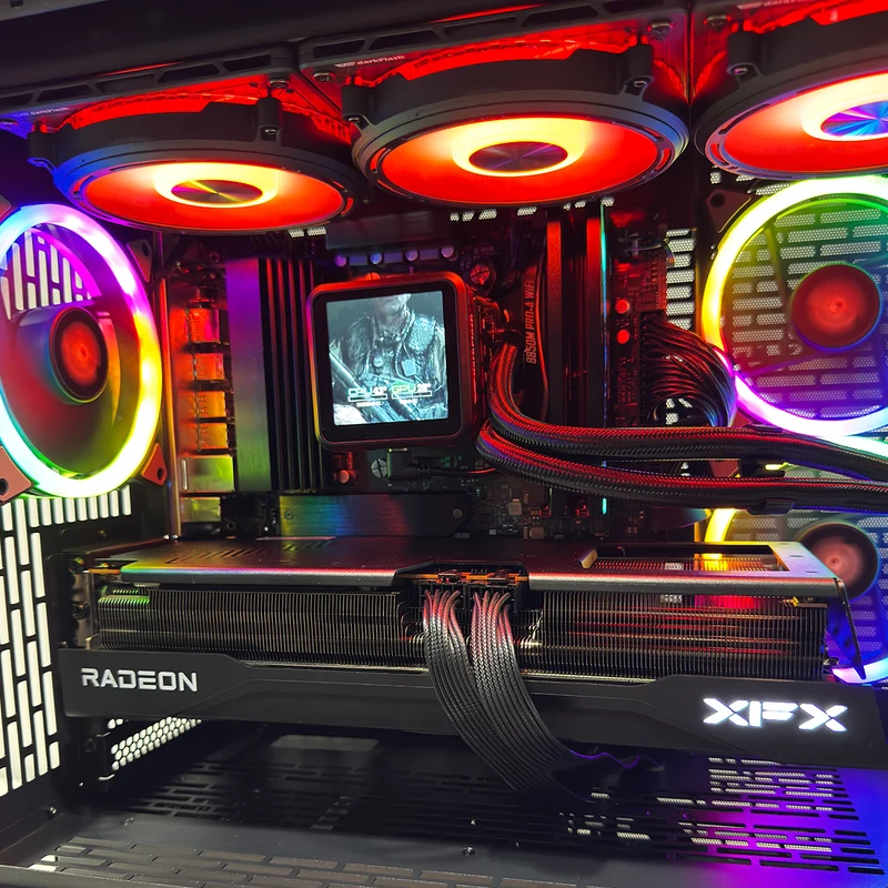 Optima Floatron Black Desktop Gaming PC | AMD Ryzen 7 9700X | 32GB (2x16GB) RAM | 1TB SSD | RX 9070 XT | Windows 11 Pro