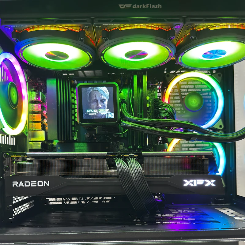 Optima Floatron Black Desktop Gaming PC | AMD Ryzen 7 9700X | 32GB (2x16GB) RAM | 1TB SSD | RX 9070 XT | Windows 11 Pro