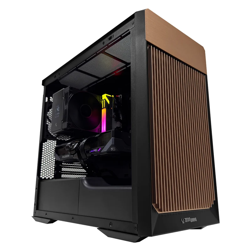 Ultra Alloy MATX Black/Gold Desktop Gaming PC | AMD Ryzen 7 9800X3D | 32GB(2x16GB) RAM | 2TB SSD | RX 9070 XT | Windows 11 Pro