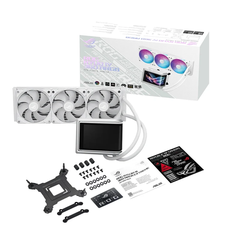 ASUS ROG Ryuo IV 360 ARGB CPU Liquid Cooler (Black, White)