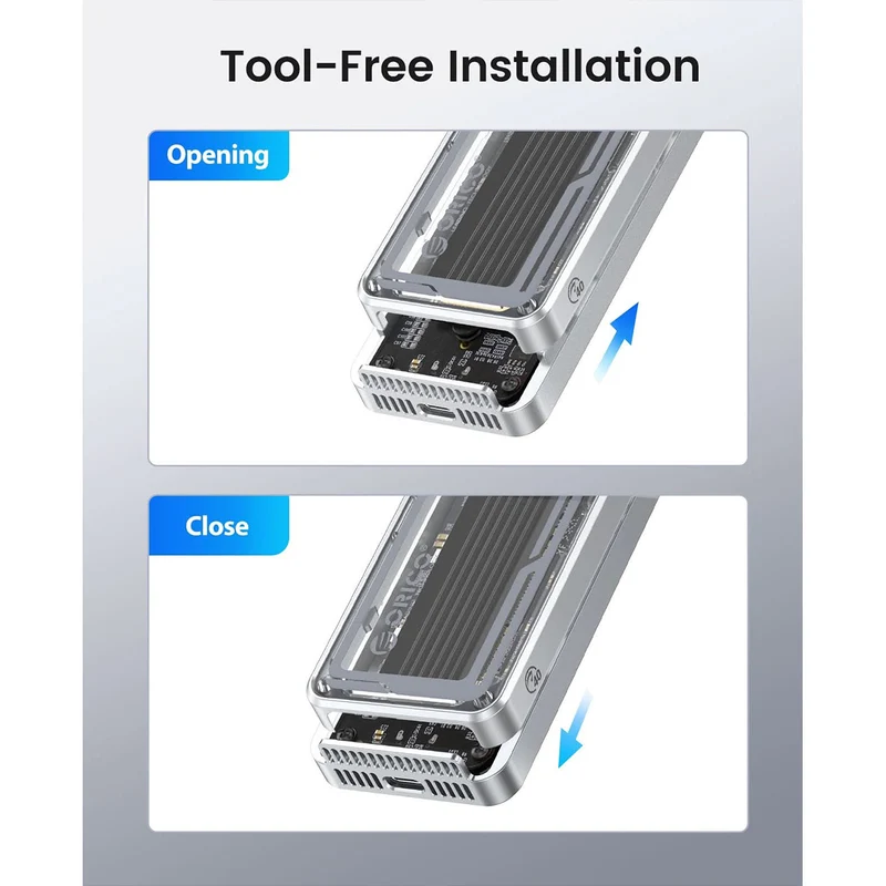 Orico Aluminum Crystal M.2 SSD Enclosure with Fan (AAGM2-U4-SV-BP)