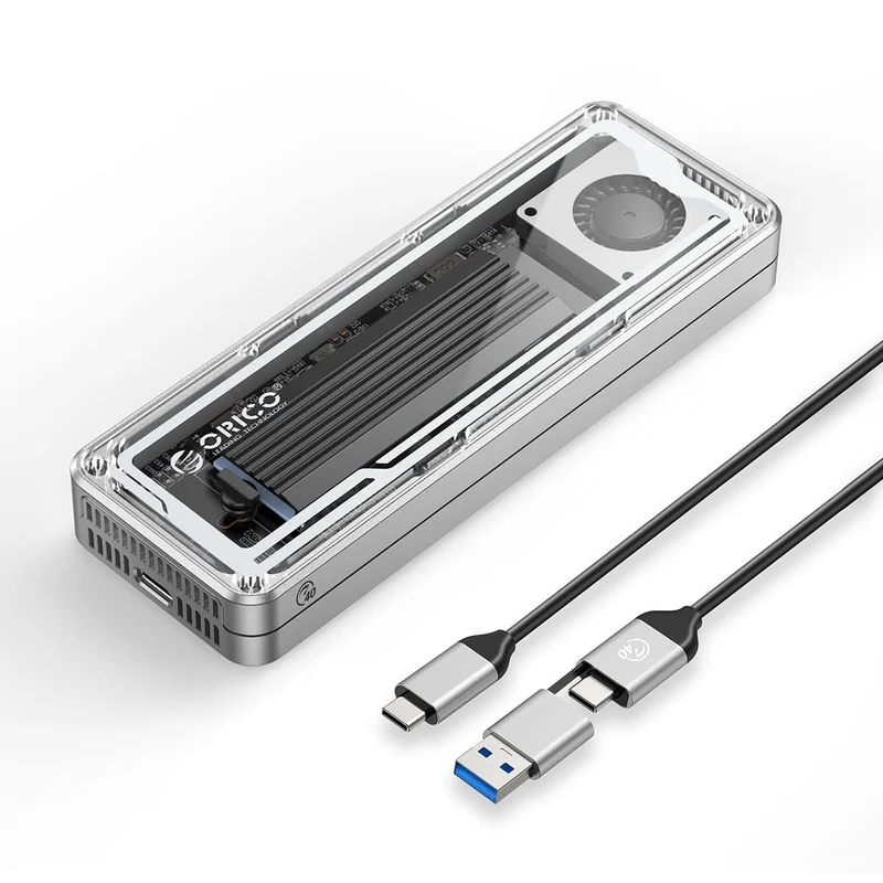 Orico Aluminum Crystal M.2 SSD Enclosure with Fan (AAGM2-U4-SV-BP)