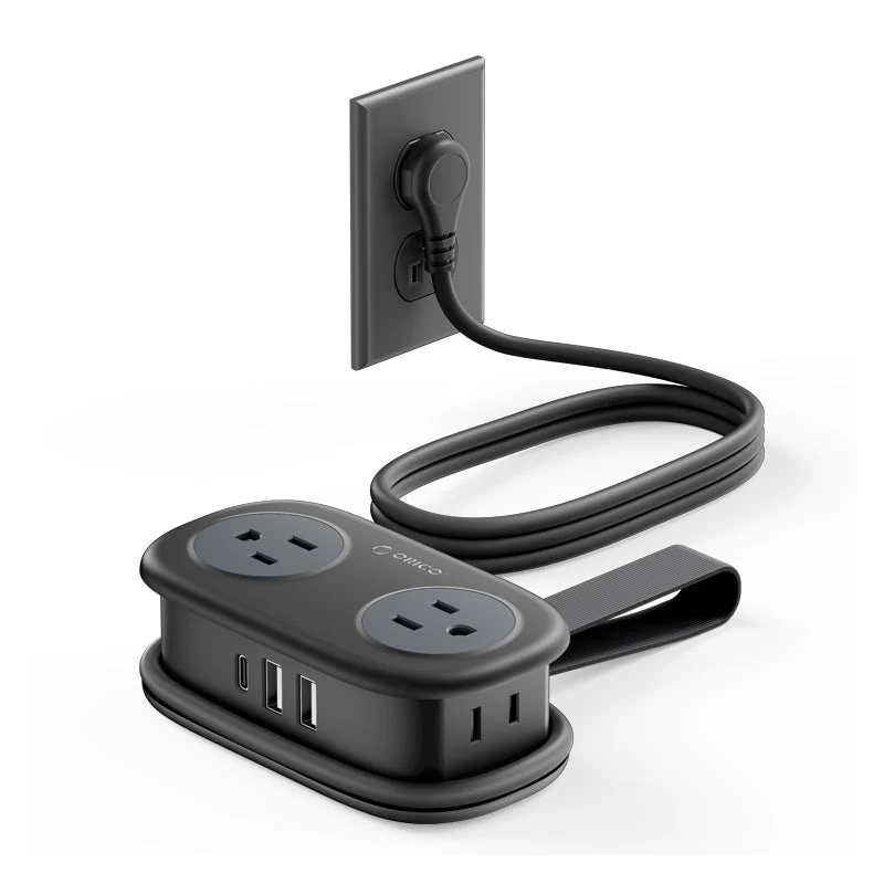 Orico AP3 7-Port 15.5W Travel Power Strip (Black, White)