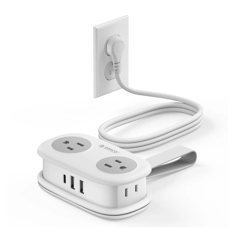 Orico AP3 7-Port 15.5W Travel Power Strip (Black, White)