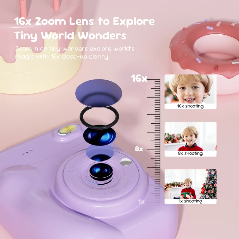 Vyvylabs Q11 Mini Print Camera (Pink, Purple) (VKQ11-PK, VKQ11-PL)