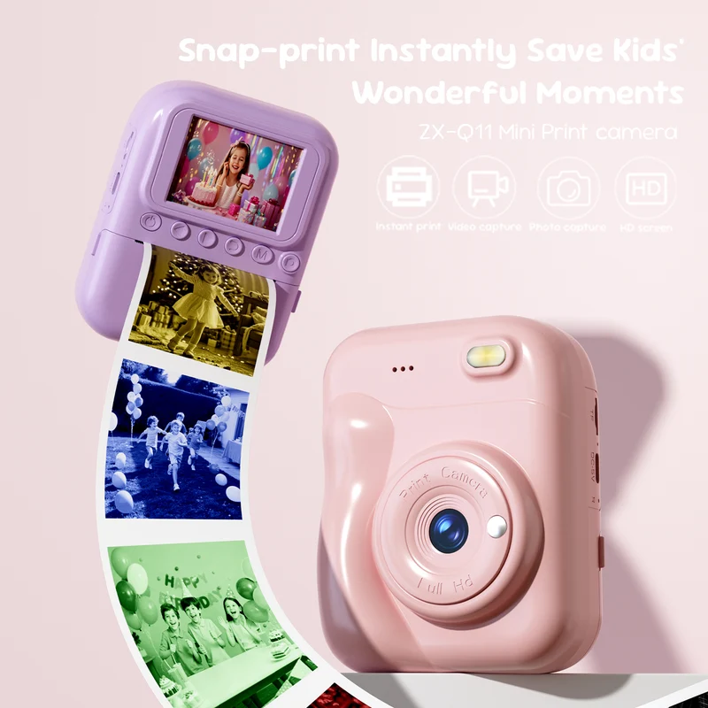 Vyvylabs Q11 Mini Print Camera (Pink, Purple) (VKQ11-PK, VKQ11-PL)