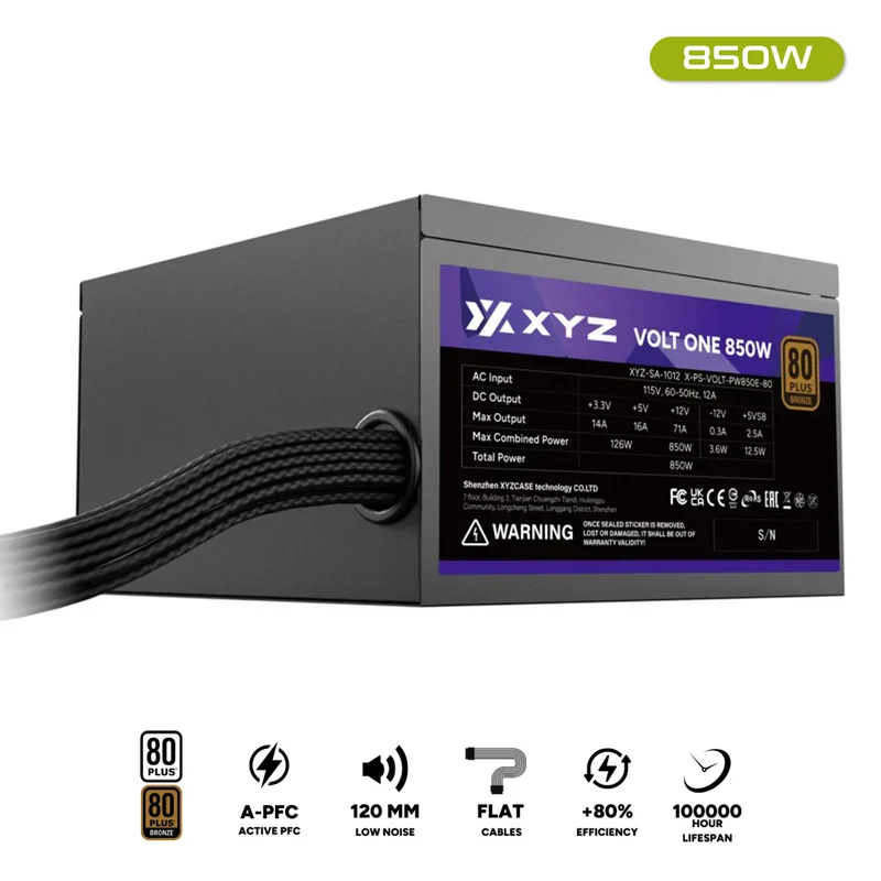 XYZ Volt One 850W ATX Power Supply 80+ Bronze Edition (XYZ-SA-1012)