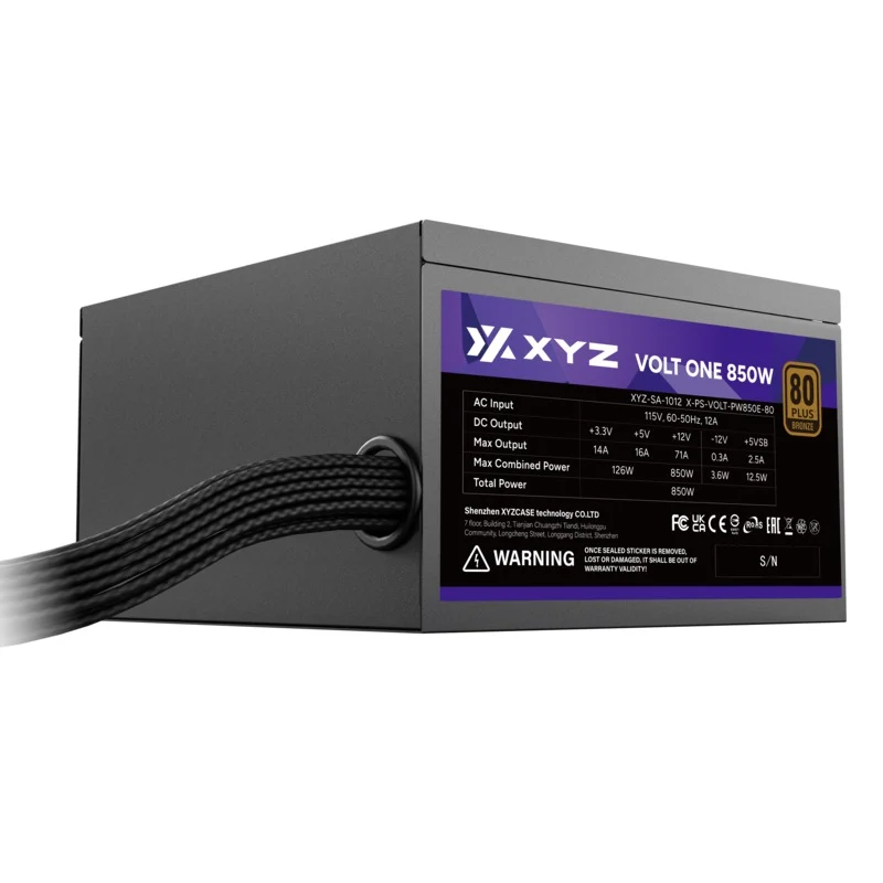 XYZ Volt One 850W ATX Power Supply 80+ Bronze Edition (XYZ-SA-1012)