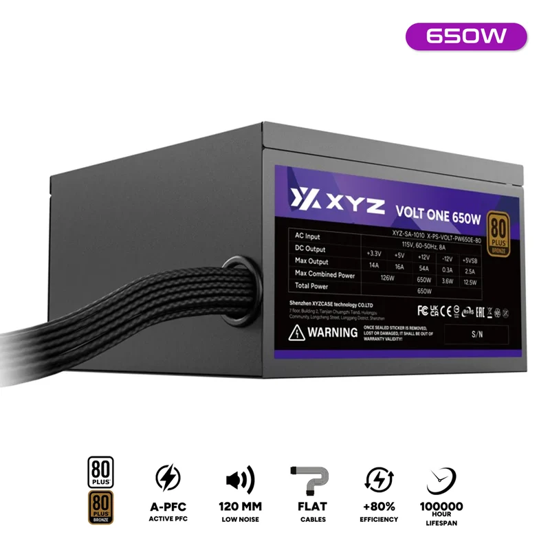XYZ Volt One 650W ATX Power Supply 80+ Bronze Edition (XYZ-SA-1010)