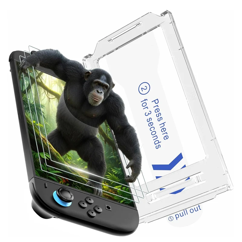 Transnovo Tempered Glass HD Screen Protector 3-Pack with Installation Tool for Nintendo Switch 2 (NS2-SP06-3)