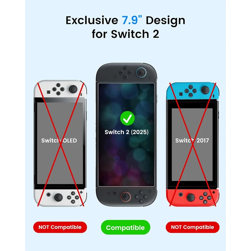 Transnovo Tempered Glass HD Screen Protector 3-Pack with Installation Tool for Nintendo Switch 2 (NS2-SP06-3)