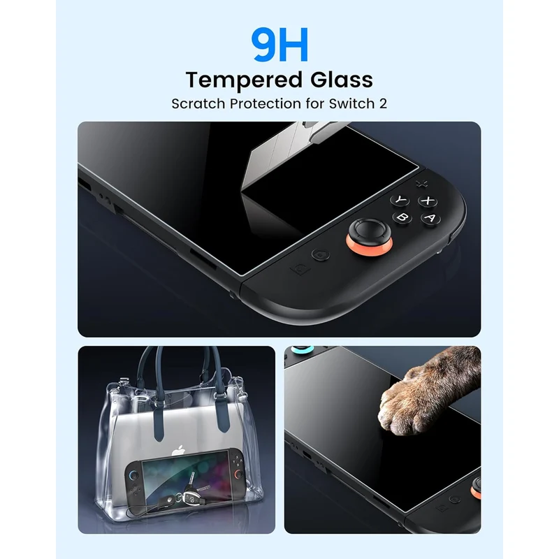 Transnovo Tempered Glass HD Screen Protector 3-Pack with Installation Tool for Nintendo Switch 2 (NS2-SP06-3)