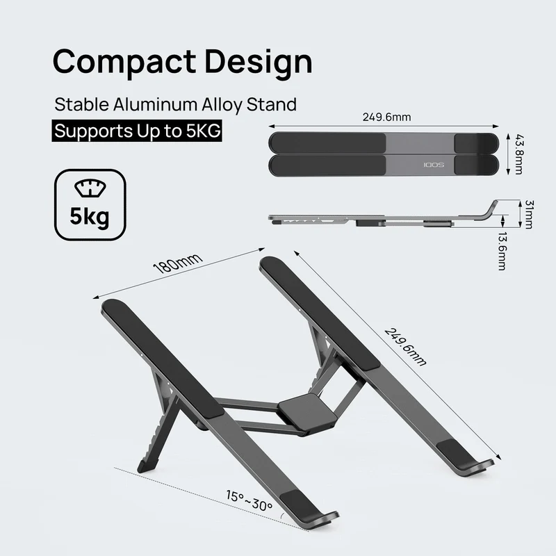SODI 315 H-Shape Portable Laptop Stand (Black)