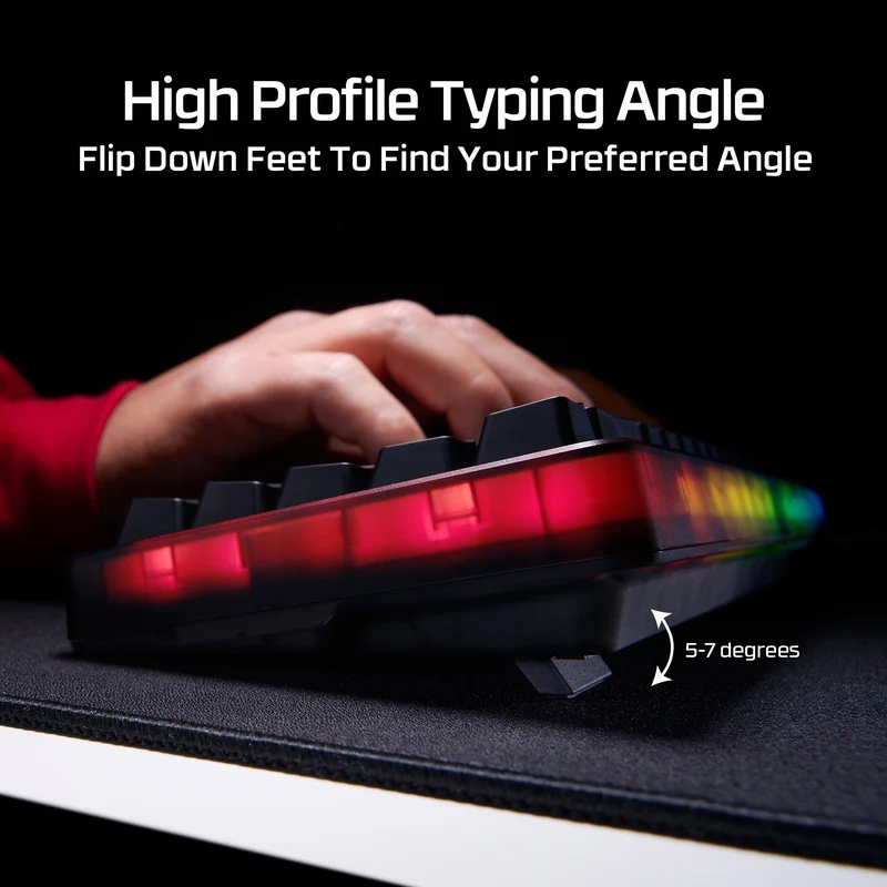 HyperX Origins 2 65 RGB Hot-Swappable Wired Mechanical Gaming Keyboard (Black) (Red Linear Switch) (B4QS3AA)
