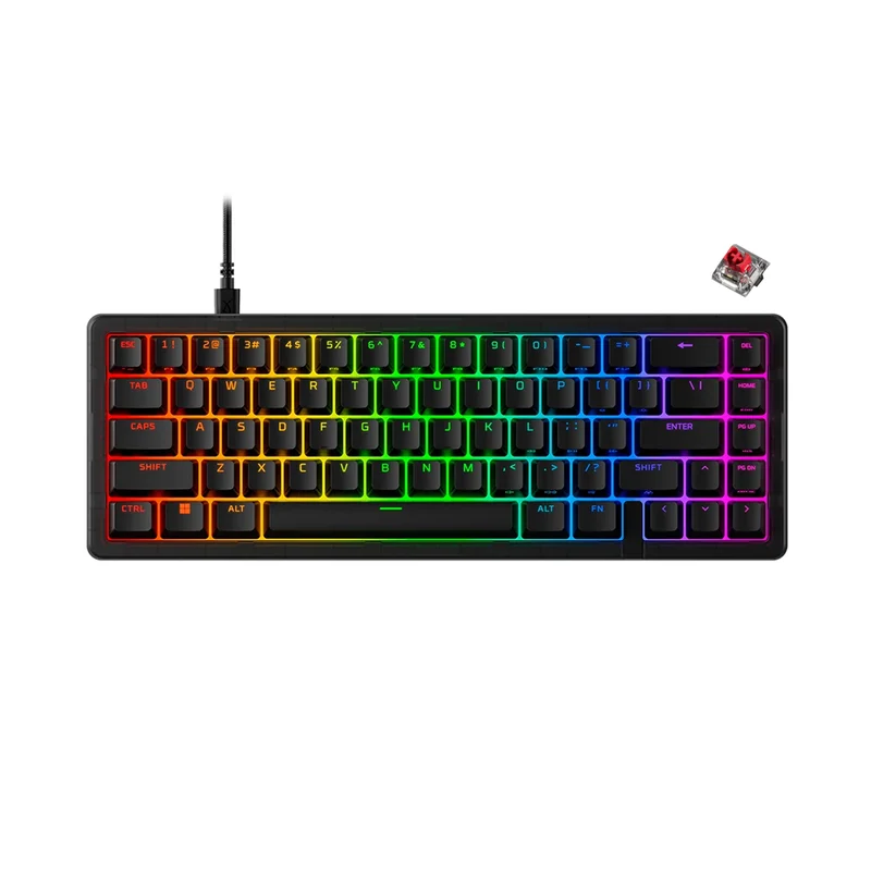 HyperX Origins 2 65 RGB Hot-Swappable Wired Mechanical Gaming Keyboard (Black) (Red Linear Switch) (B4QS3AA)