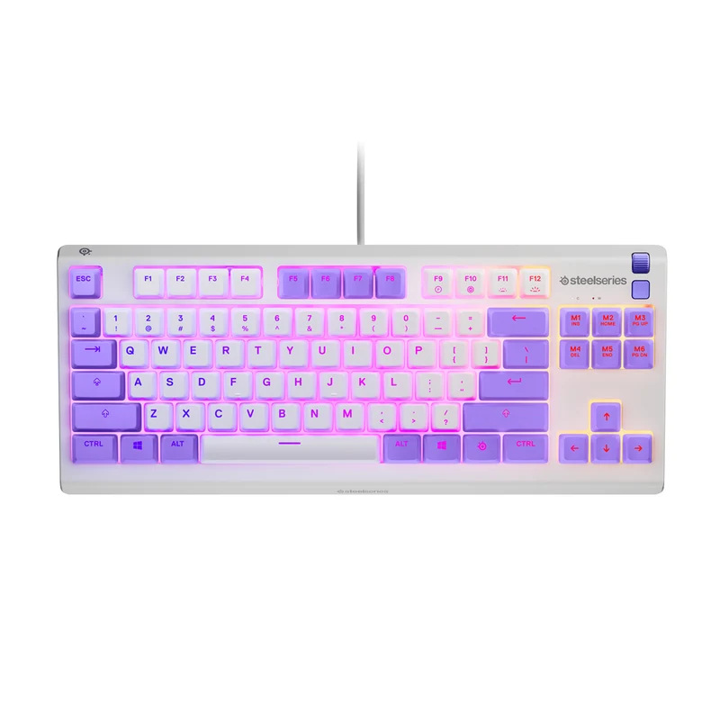SteelSeries Apex 3 TKL RGB Water & Dust Resistant Whisper Quiet Switches Gaming Keyboard (Amethyst) (PN64951)