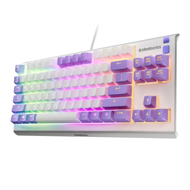 SteelSeries Apex 3 TKL RGB Water & Dust Resistant Whisper Quiet Switches Gaming Keyboard (Amethyst) (PN64951)