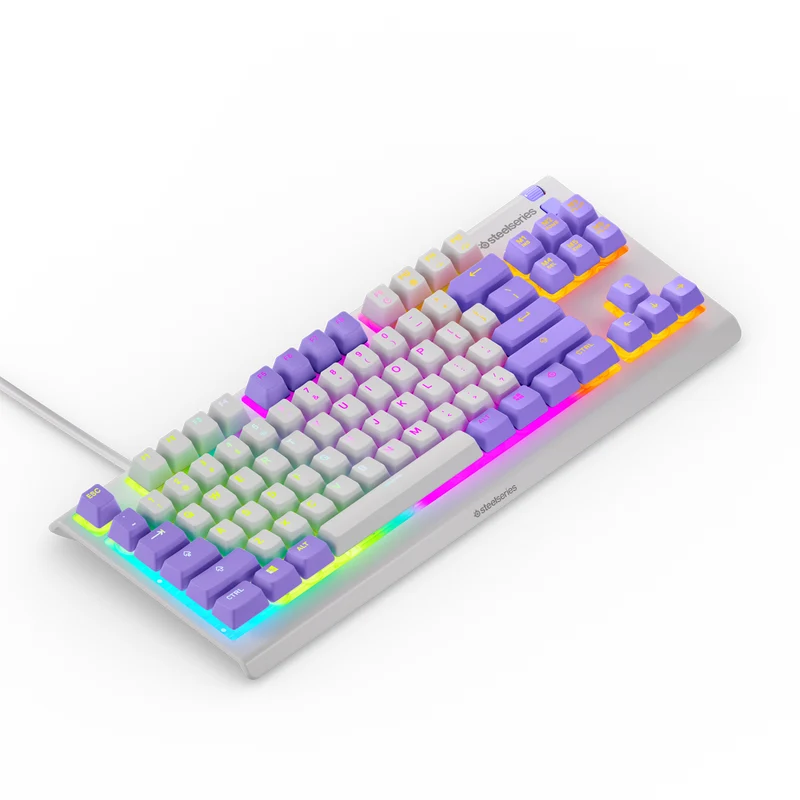SteelSeries Apex 3 TKL RGB Water & Dust Resistant Whisper Quiet Switches Gaming Keyboard (Amethyst) (PN64951)