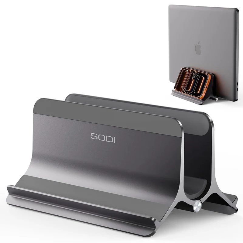 SODI ST02 Aluminum Gravity Holder for MacBook (Grey, Black)