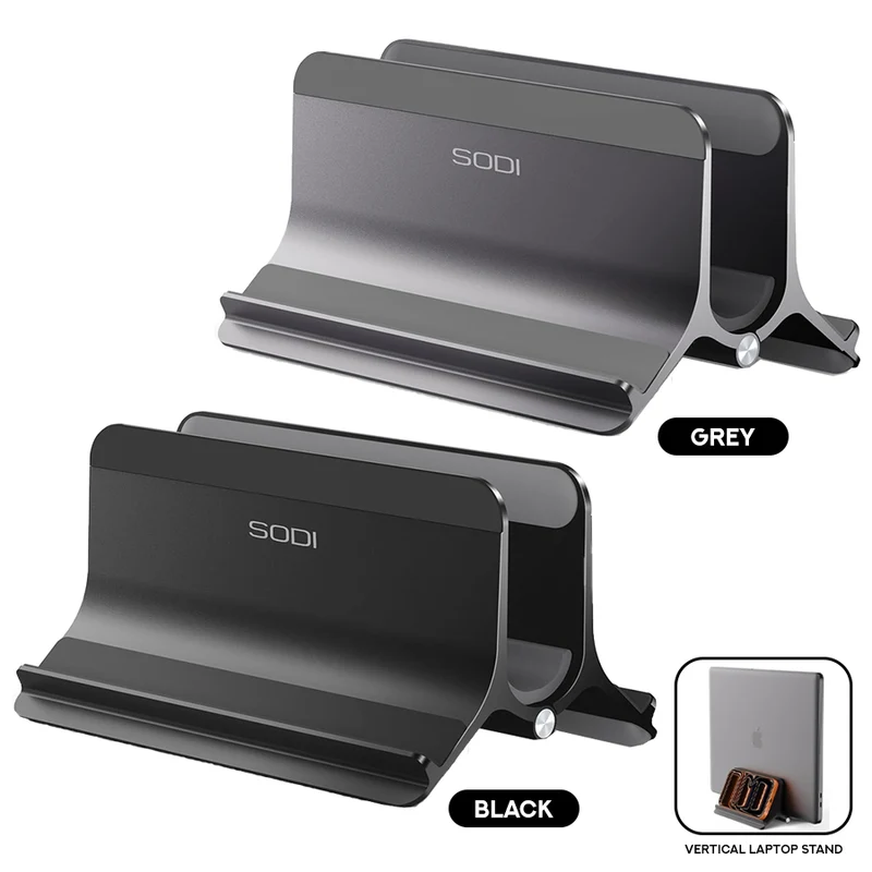 SODI ST02 Aluminum Gravity Holder for MacBook (Grey, Black)