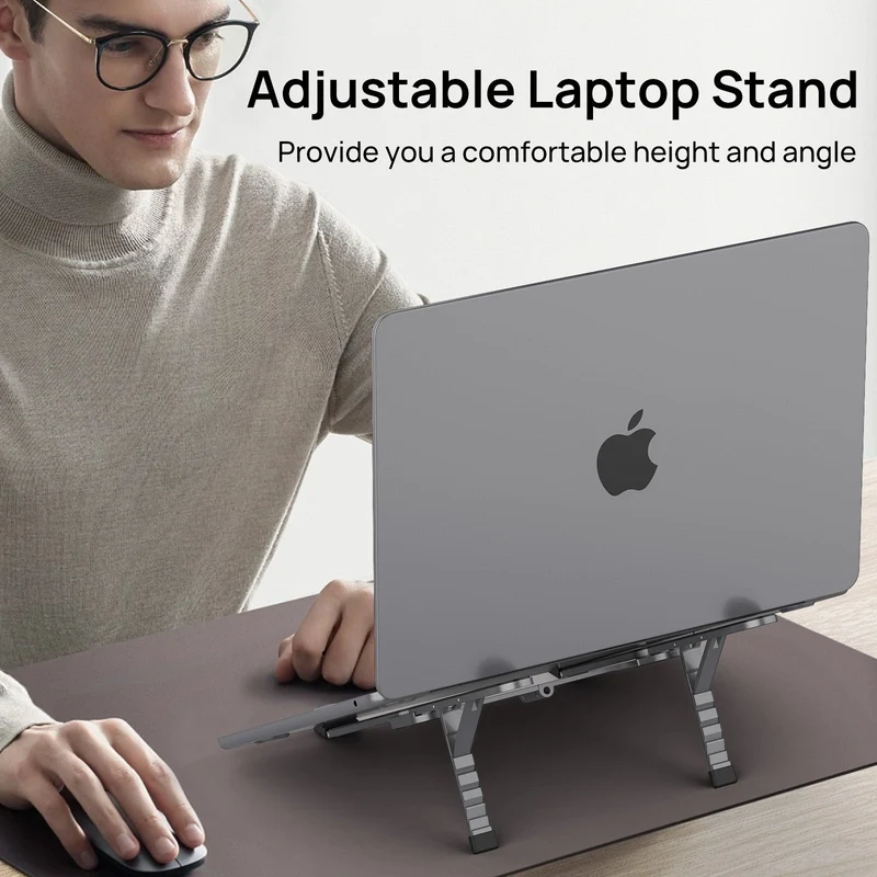 SODI 314 Ultra Compact Foldable Portable Laptop Stand (Grey, Silver)