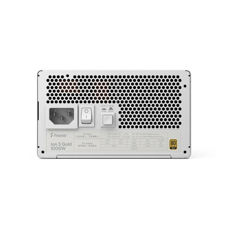 Fractal Design Ion 3 Gold 1000W Fully Modular Power Supply (Black, White)