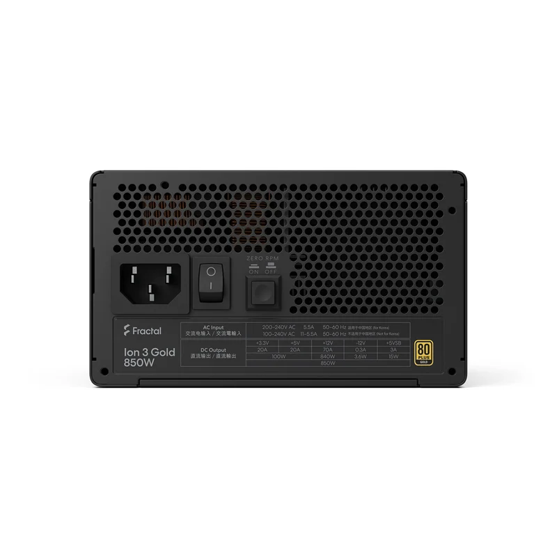 Fractal Design Ion 3 Gold 850W Fully Modular Power Supply (Black) (FD-P-IA3G-850)