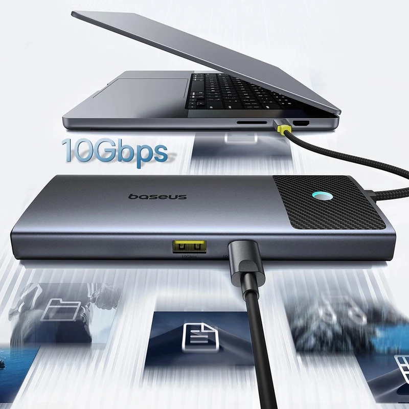 Baseus Metal Gleam Series II 7-Port Hub Mac Dual Display (Space Grey) (B00061806813-00)