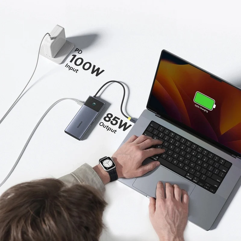 Baseus Metal Gleam Series II 7-Port Hub Mac Dual Display (Space Grey) (B00061806813-00)