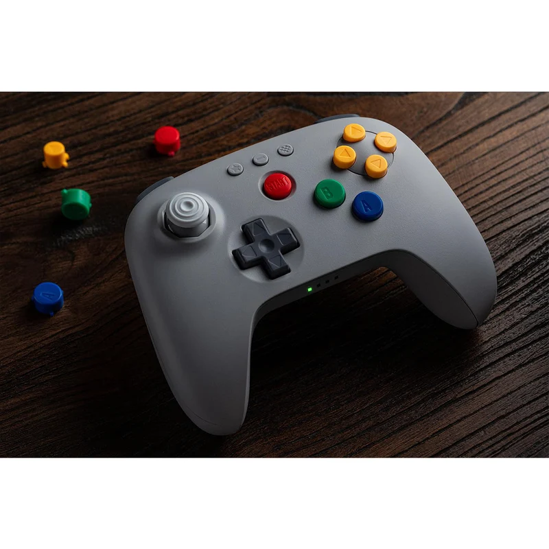 8BitDo 64 2.4G Wireless Controller for Original N64 Console / Analogue 3D / Windows (Grey) (81HK)