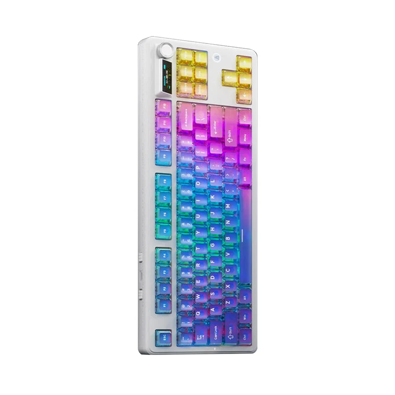 Ajazz MK87 Pro RGB Tri-Mode Mechanical Keyboard (Transparent Gradient Blue-Purple Pink-Orange) (Lichee Switch)