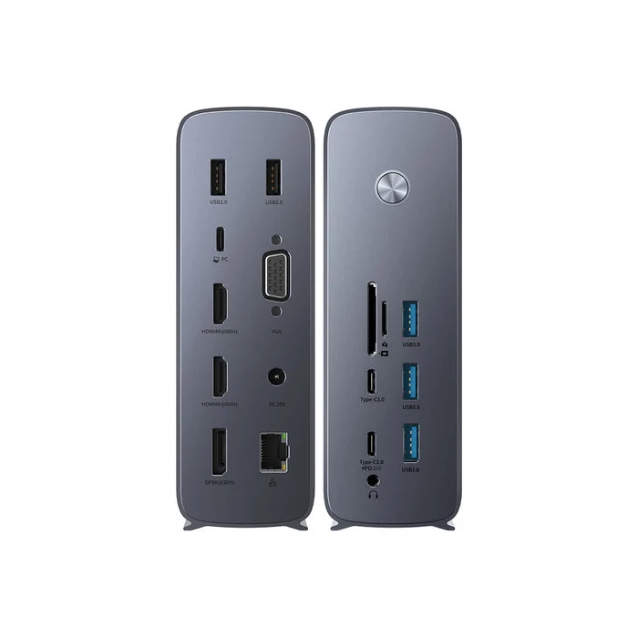 Baseus UnionJoy Pro 17-Port Quadruple-Display Multifunctional Hub Docking Station (Grey) (WKSP090013)