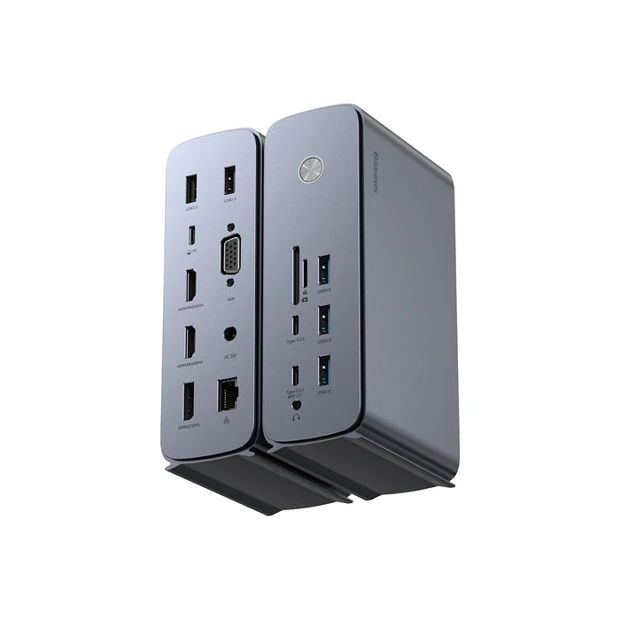 Baseus UnionJoy Pro 17-Port Quadruple-Display Multifunctional Hub Docking Station (Grey) (WKSP090013)