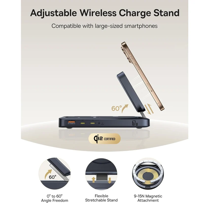 Baseus Nomos 8-in-1 Slim Charging Station Qi2 3AC+1U+3C+ Magnetic Wireless 67W 1.5m (Cosmic Black) (E00078800123-00)