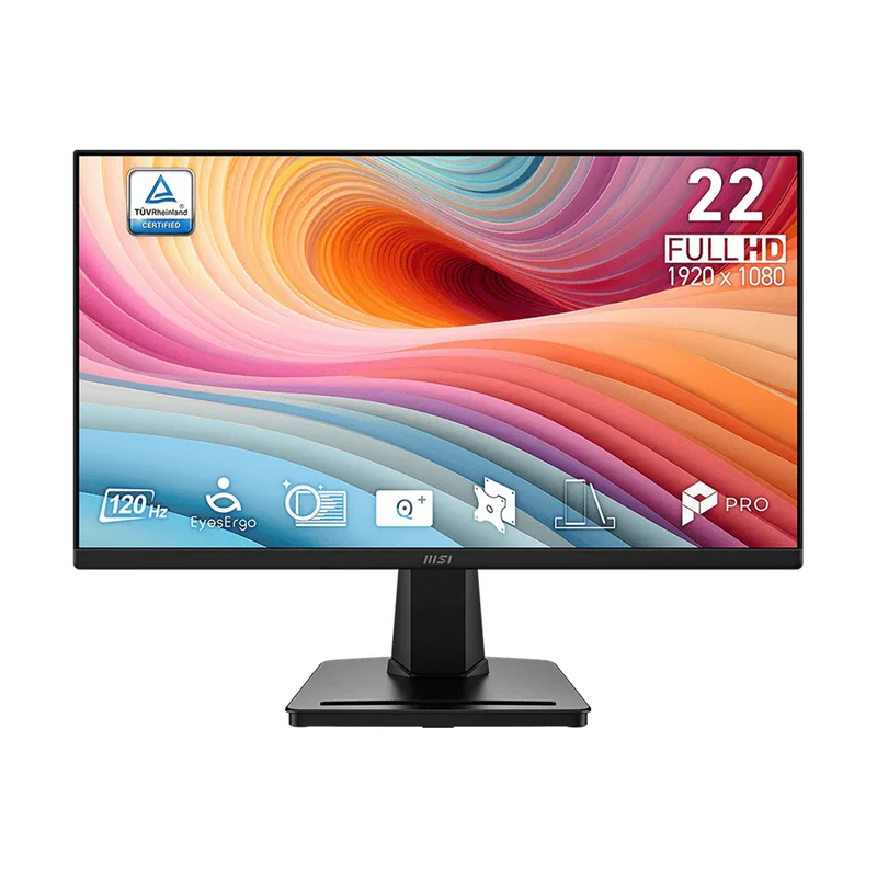 MSI Pro MP225 E12VL 21.45" FHD (1920x1080) 120Hz 1ms (MPRT) / 4ms (GtG) VA Adaptive-Sync Business Productivity Monitor with Tilt Adjustment