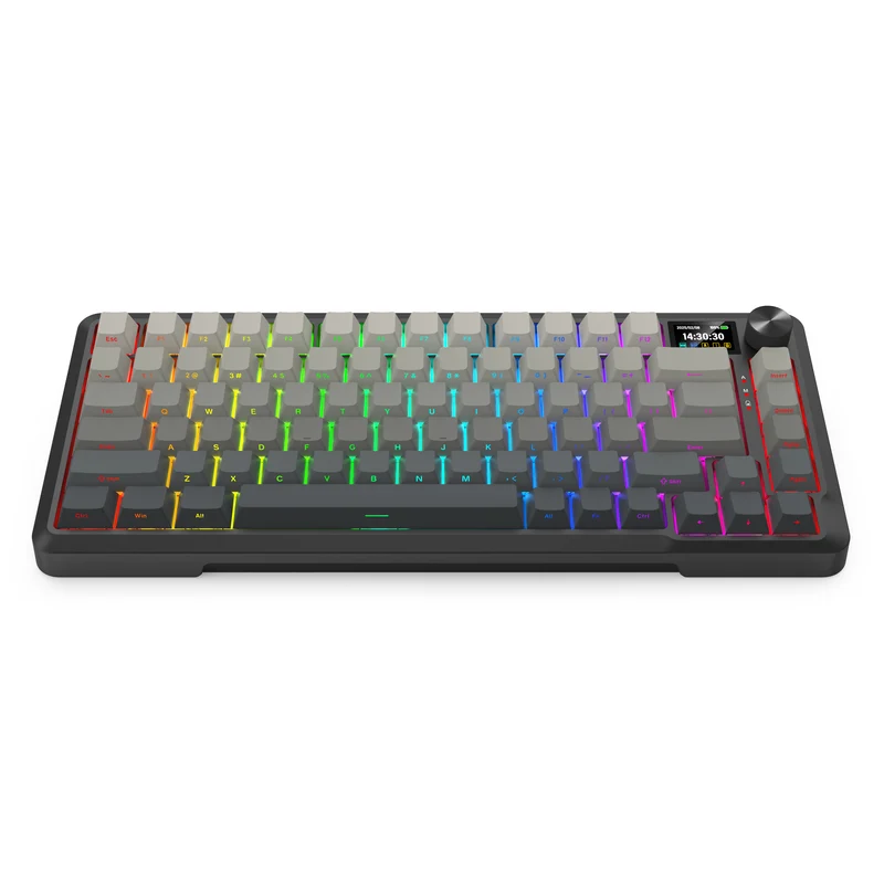 Redragon Behemoth K724SP-RGB-PRO Tri-Mode Gasket Mounted Mechanical Keyboard with LCD Screen (Gradient Grey) (Yolk RPC Linear Switch)