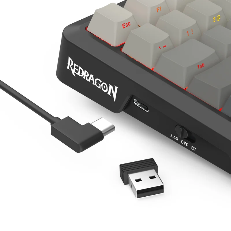 Redragon Behemoth K724SP-RGB-PRO Tri-Mode Gasket Mounted Mechanical Keyboard with LCD Screen (Gradient Grey) (Yolk RPC Linear Switch)