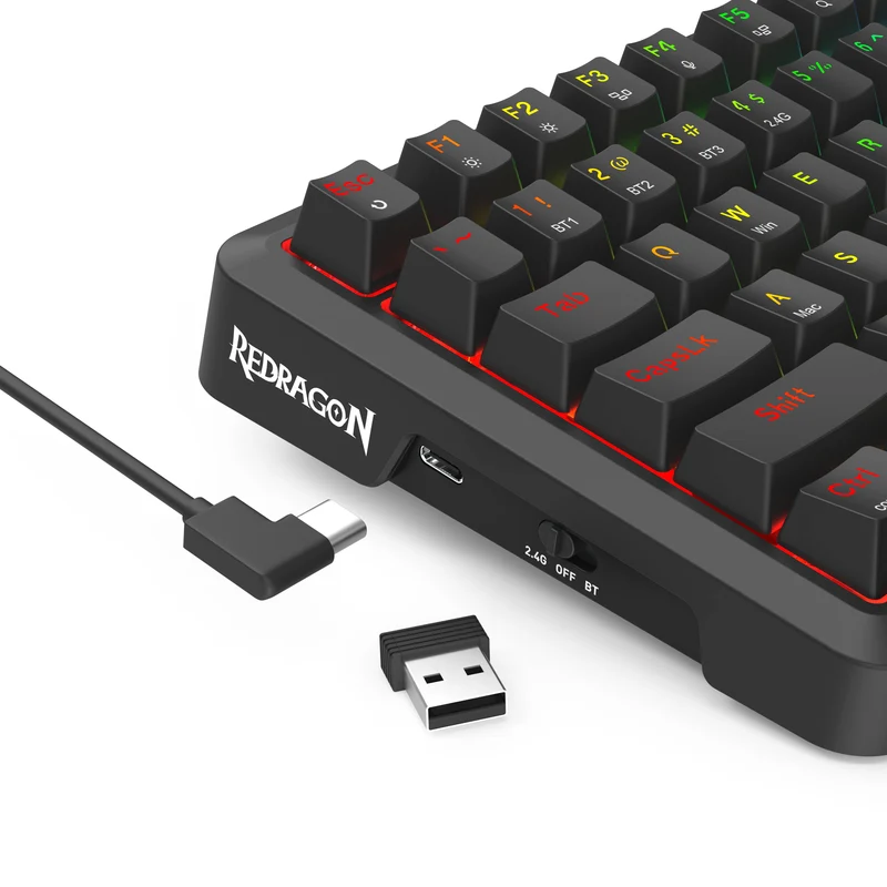Redragon Behemoth K724RGB-PRO Tri-Mode Gasket Mounted Mechanical Keyboard with LCD Screen (Black) (RPC Linear Switch)