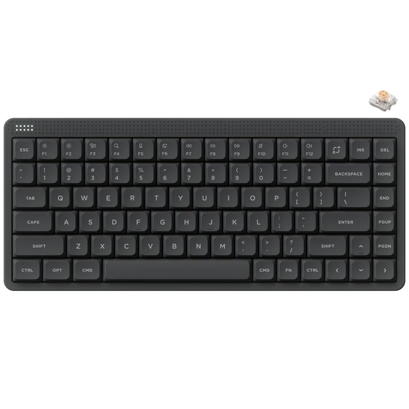 NuPhy Node75 Low-Profile Hot-Swappable 75% Wireless Mechanical Keyboard (Ink Gray) (Blush Nano Switch)