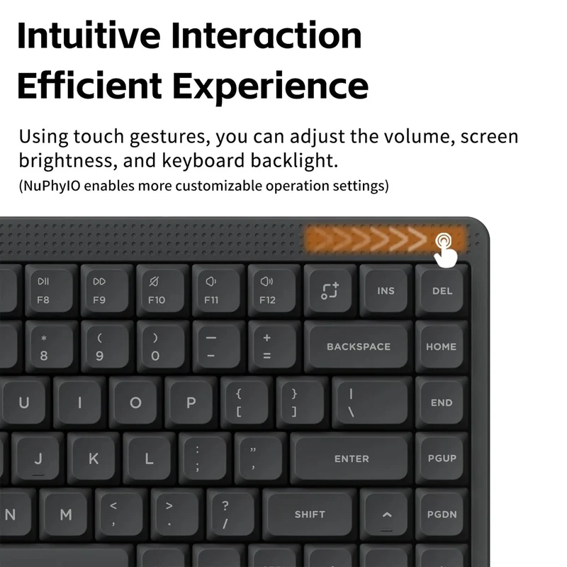 NuPhy Node75 Low-Profile Hot-Swappable 75% Wireless Mechanical Keyboard (Ink Gray) (Blush Nano Switch)