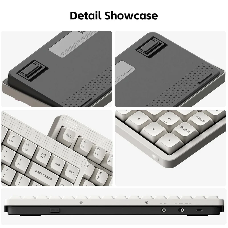 NuPhy Node75 Low-Profile Hot-Swappable 75% Wireless Mechanical Keyboard (Ink Gray) (Blush Nano Switch)