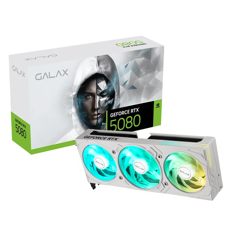 Galax GeForce RTX 5080 Ex Gamer 1-Click OC PCI-E 16GB GDDR7 Graphics Card (White) (58NZN6MDBZWH)