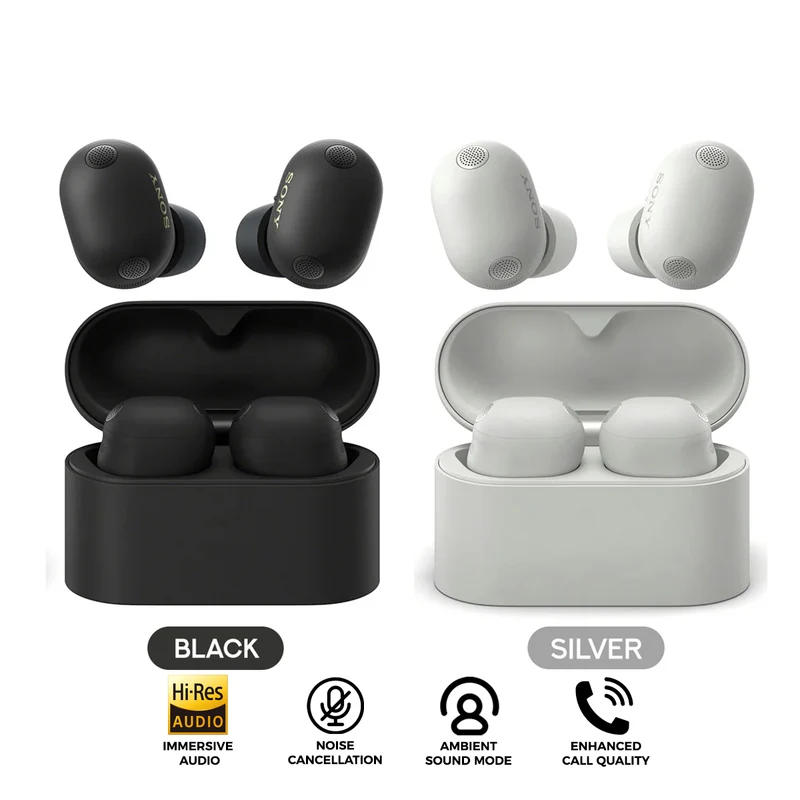 Sony WF-1000XM6 Truly Wireless Noise Canceling Earbuds (Black, Silver)