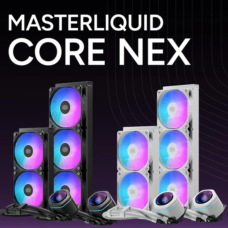 Cooler Master MasterLiquid Core Nex 240 ARGB Liquid CPU Cooler (Black, White)