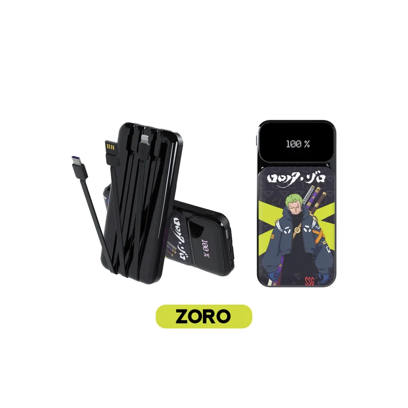 Fantech x One Piece T2A PowerPack 20000mAh Portable Power Bank with Built-In USB-C/A/Lightning Cable (Luffy, Gear 5, Nami, Zoro)
