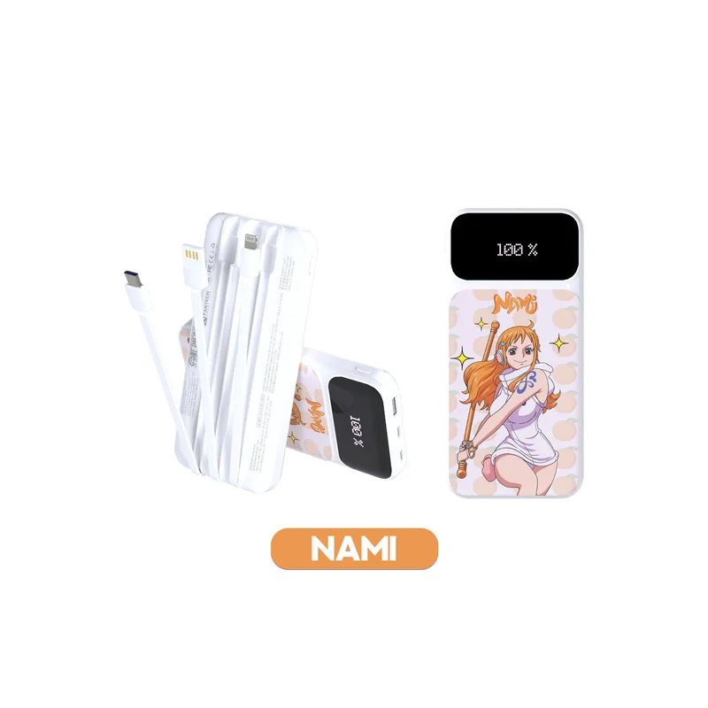 Fantech x One Piece T2A PowerPack 20000mAh Portable Power Bank with Built-In USB-C/A/Lightning Cable (Luffy, Gear 5, Nami, Zoro)